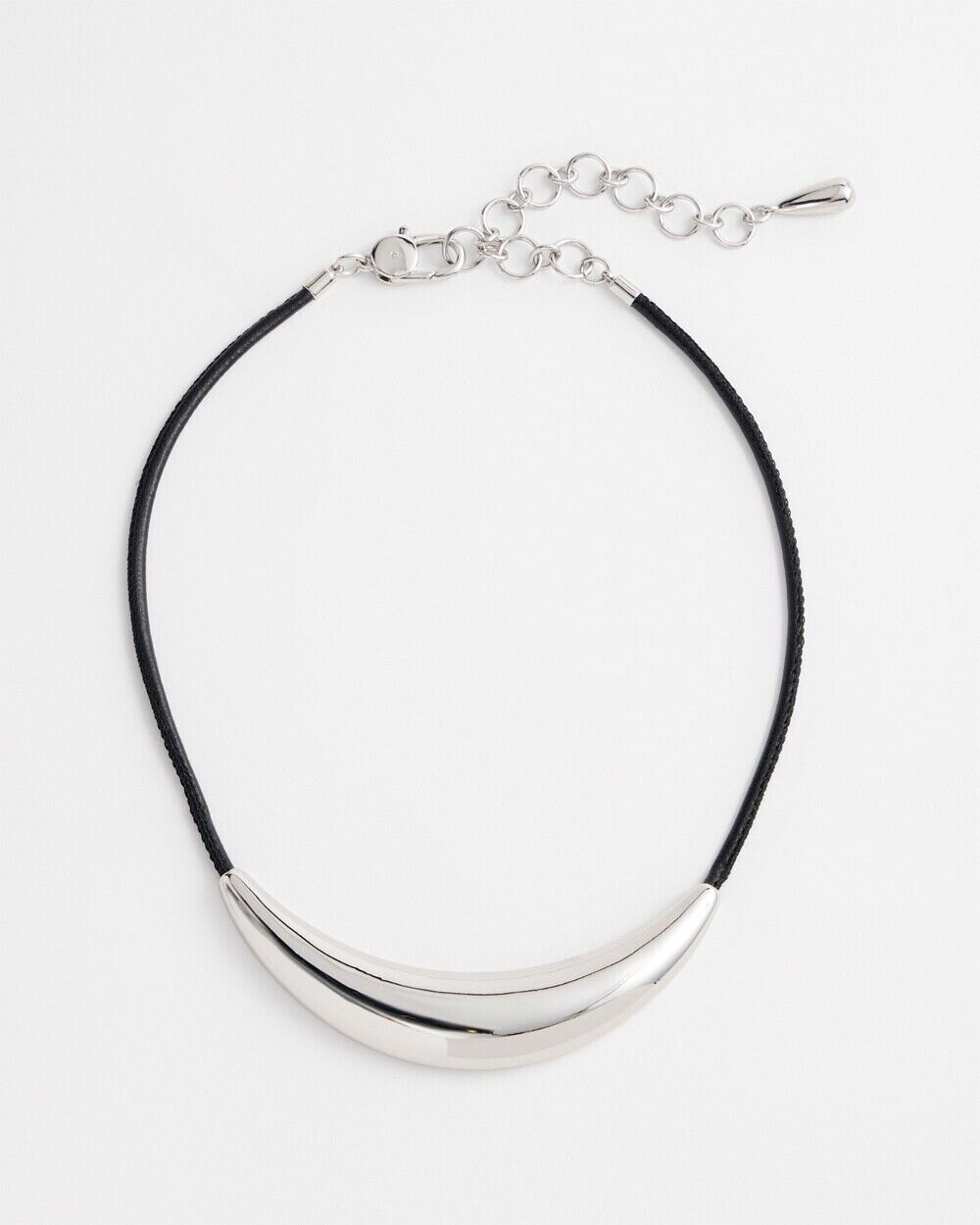 CHICO'S SILVER TONE BIB NECKLACE