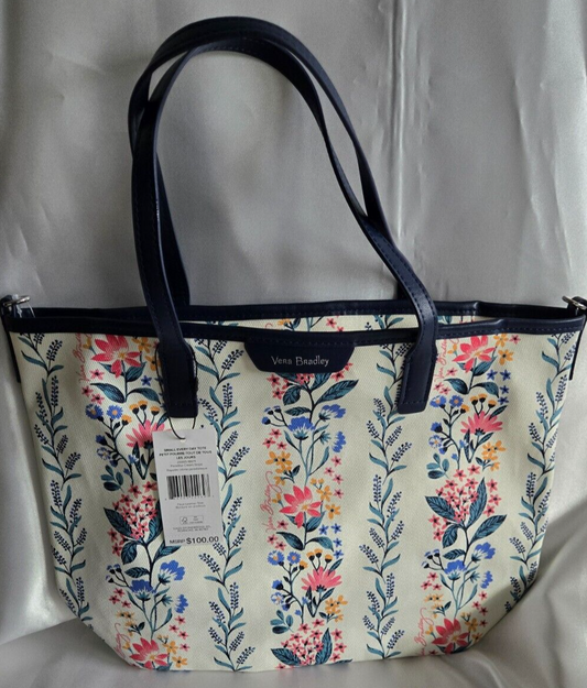 Vera Bradley Small Every Day Tote Bag, paradise Cream Stripe