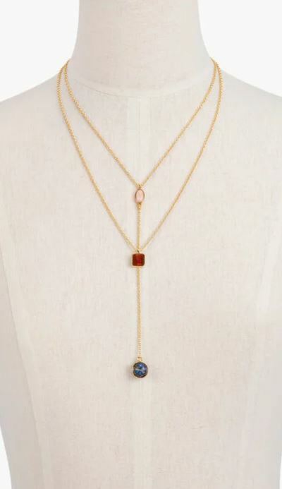 TALBOTS SEMI PRECIOUS LAYERED NECKLACE