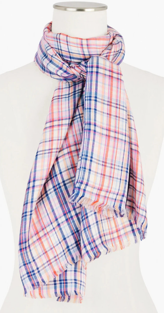 TALBOTS MULTI PLAID OBLONG SCARF