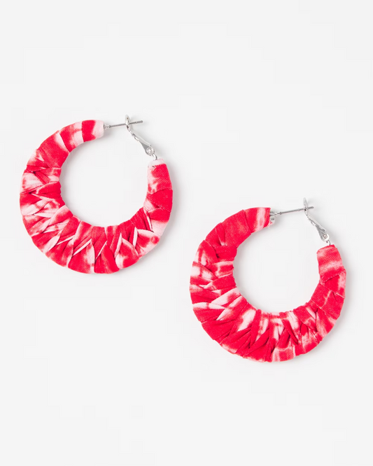 CHICO'S RED TYE-DYE HOOP EARRINGS