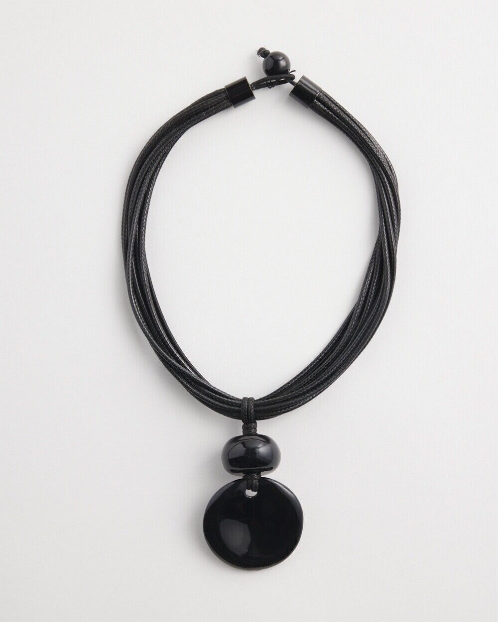 CHICO'S MULTISTRAND BLACK STONE NECKLACE