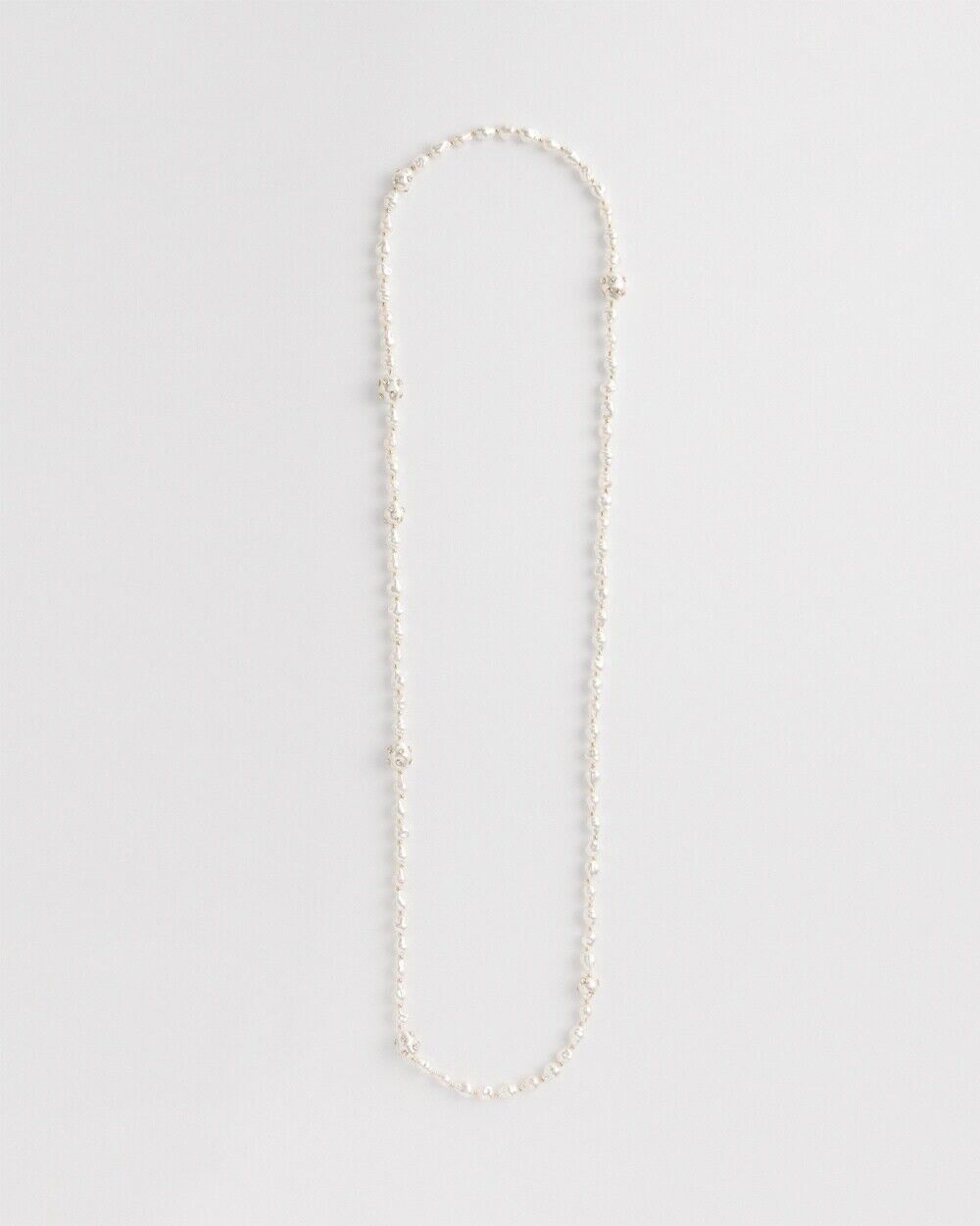 CHICO'S LONG FAUX PEARL NECKLACE