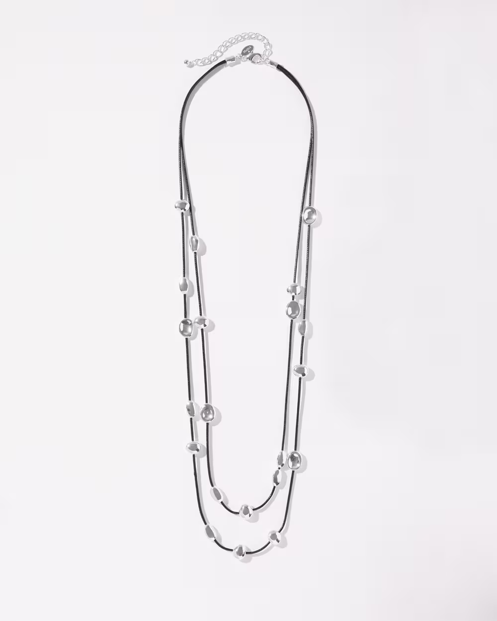 CHICO' S SILVER TONE MULTISTRAND NECKLACE