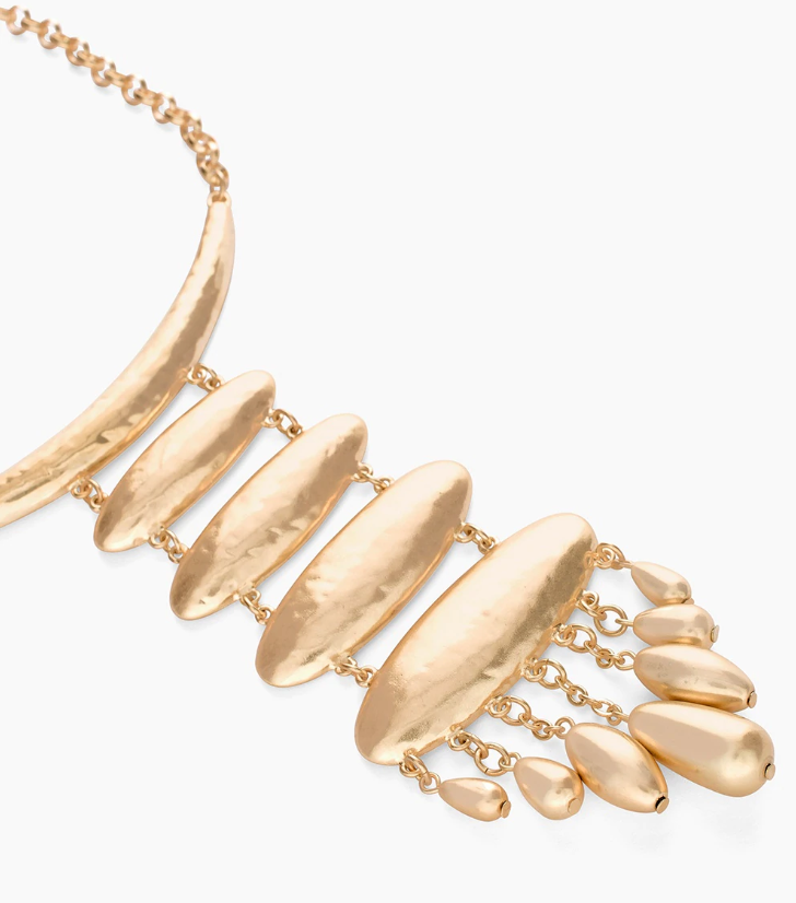 CHICO'S GOLD-TONE DOMED PENDANT NECKLACE