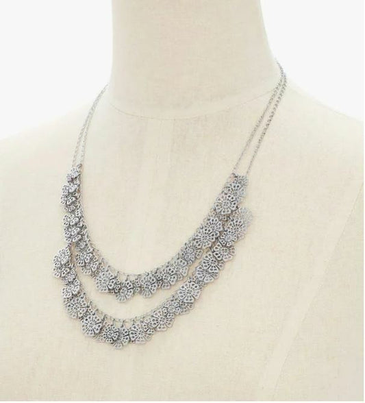 TALBOTS FILIGREE DOUBLE-LAYER NECKLACE