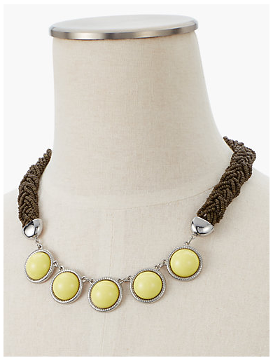 TALBOTS Seed-Bead Rope & Cabochon Necklace