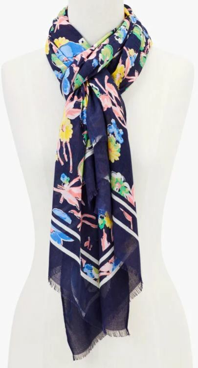 TALBOTS PLAYFUL FLORAL OBLONG SCARF