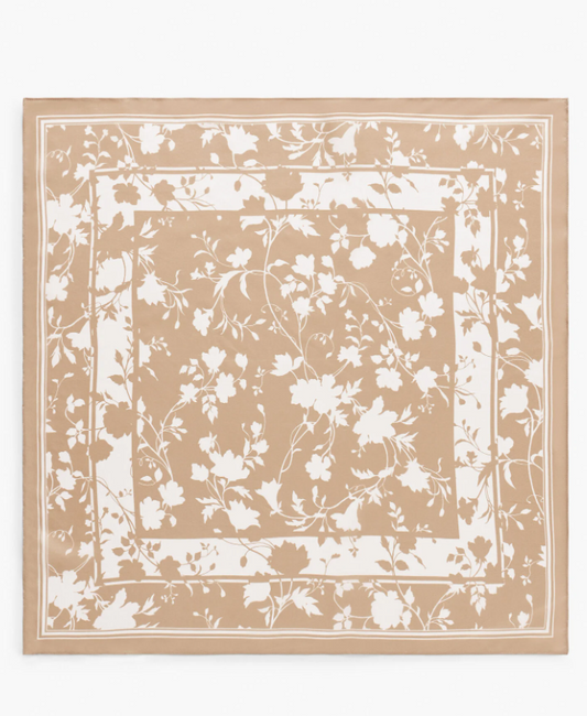 TALBOTS SILHOUETTE BLOOMS SQUARE SCARF