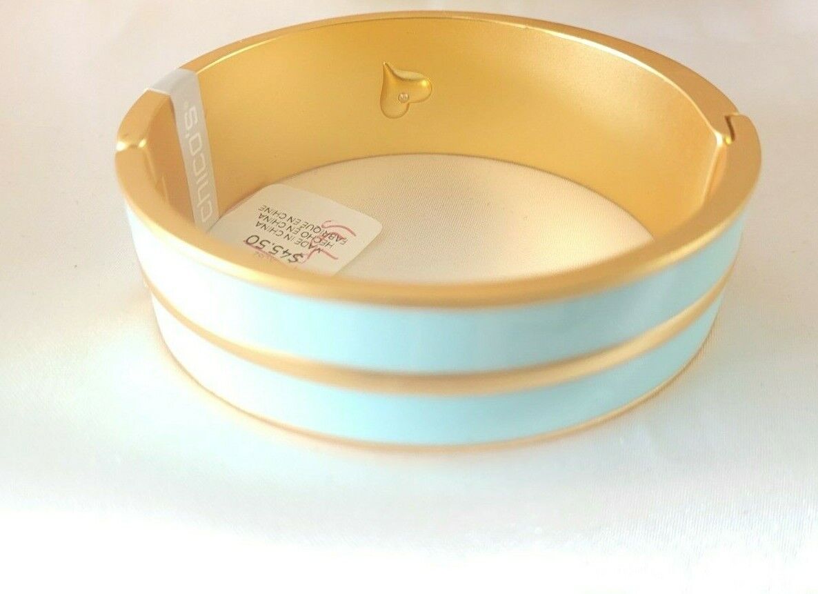 CHICO'S BLUE HINGED CUFF BRACELET