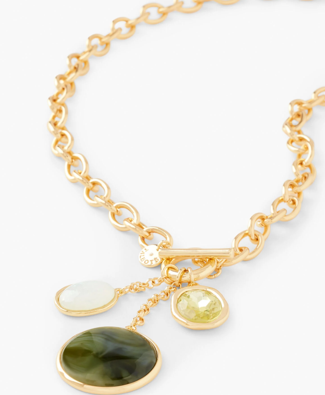 TALBOTS MOLTEN STONE CLUSTER NECKLACE