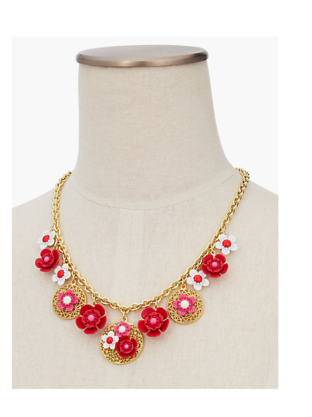 TALBOTS Floral Cluster Statement Necklace