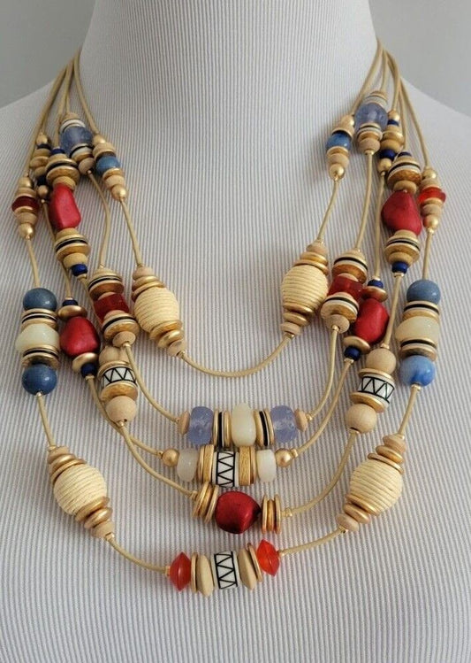 CHICO'S MULTI-STRAND BEADED NECKLACE