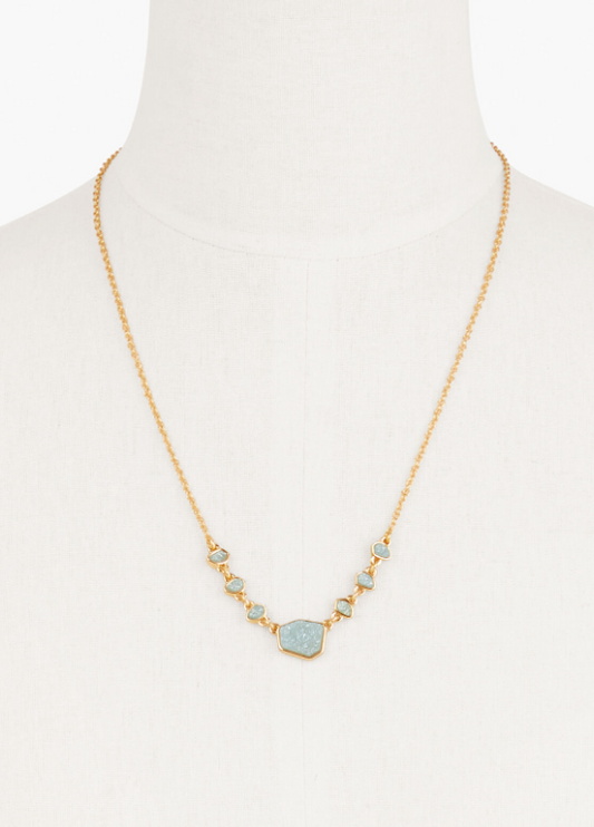 TALBOTS GEO STONE PENDANT NECKLACE