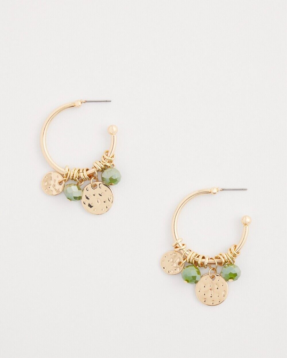 CHICO'S NO DROOP FRONT TO BACK CHARM HOOPS EARRINGS