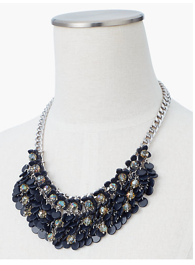 TALBOTS Flower & Discs Bib Necklace