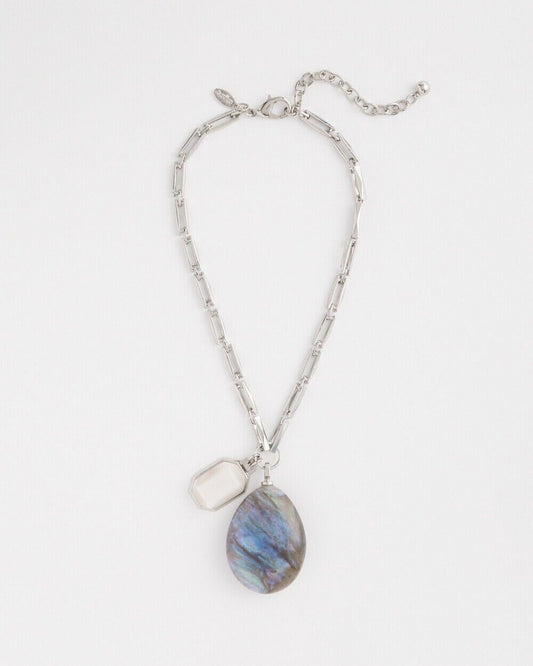 CHICO'S FAUX OPAL PENDANT NECKLACE