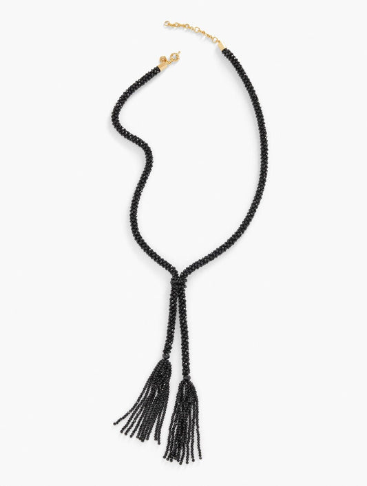 TALBOTS BEADED TASSEL NECKLACE