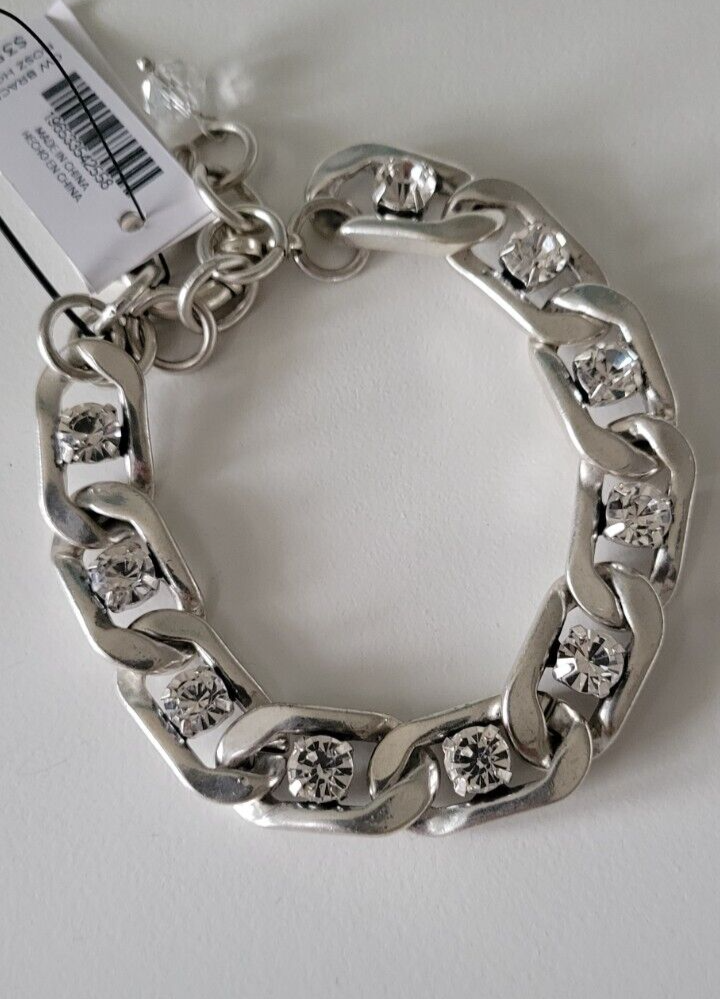 CHICO'S SILVER TONE CHAIN BRACELET