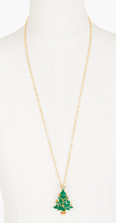 TALBOTS CHRISTMAS TREE PENDANT NECKLACE