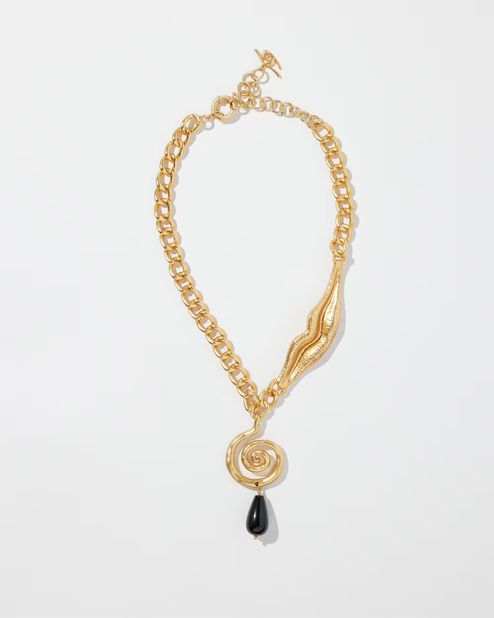 CHICO' S ONYX SWIRL Y- NECKLACE