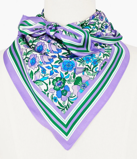 TALBOTS SPRING FLEUR SILK SQUARE SCARF
