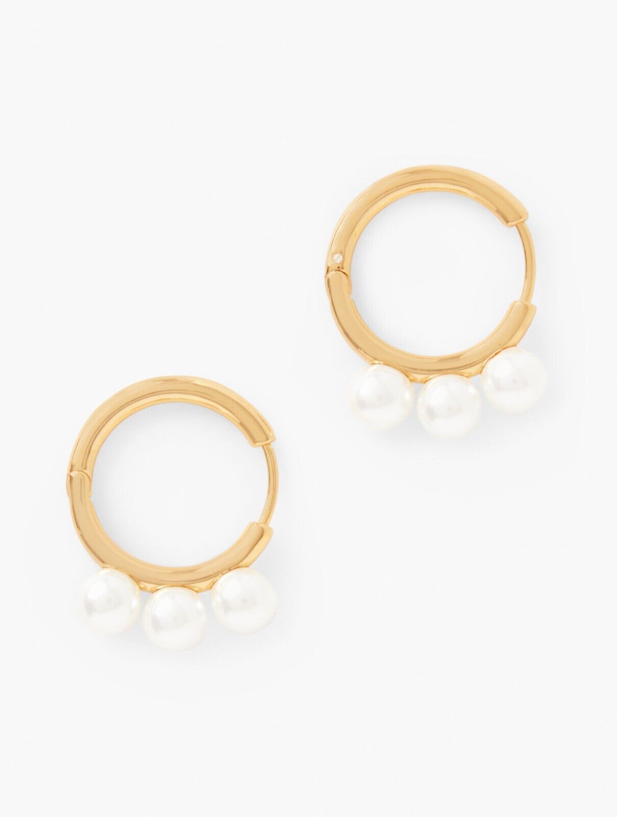 TALBOTS MODERN PEARL HOOP EARRINGS