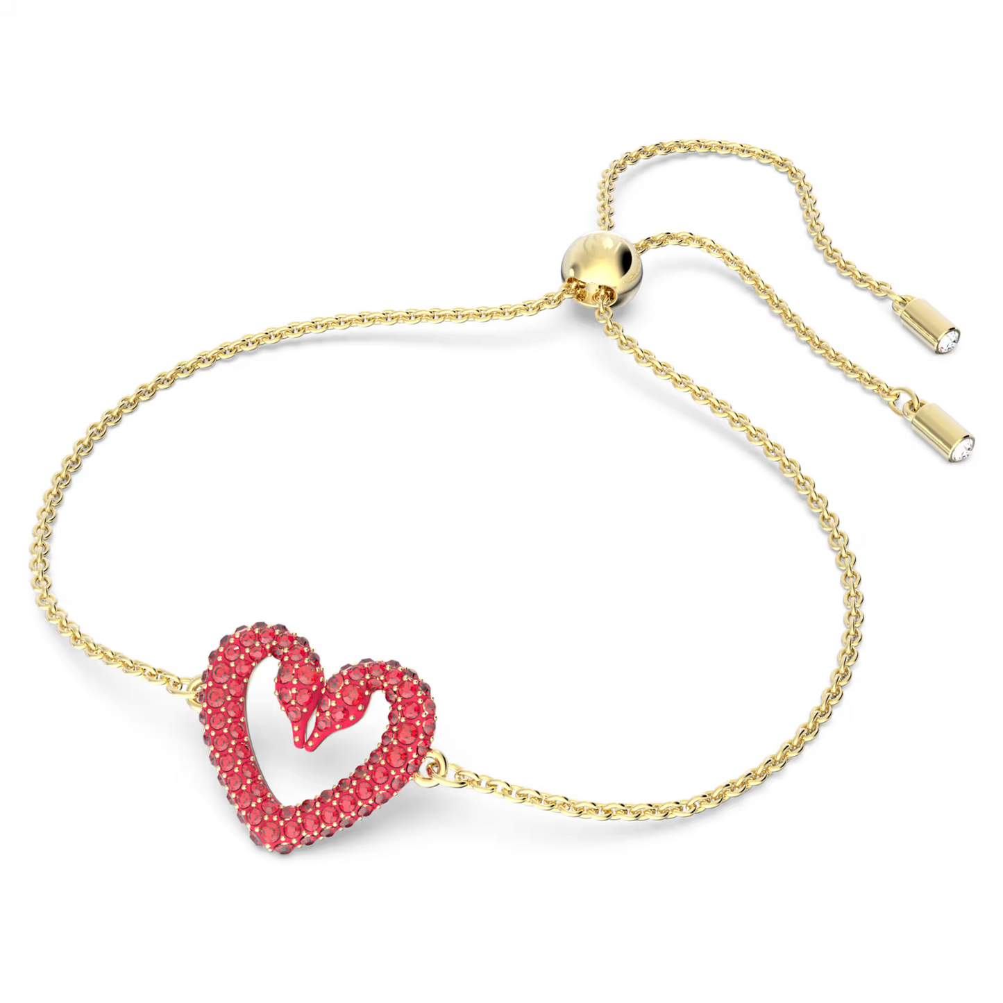 Swarovski Heart, Small, Red, Gold-tone plated