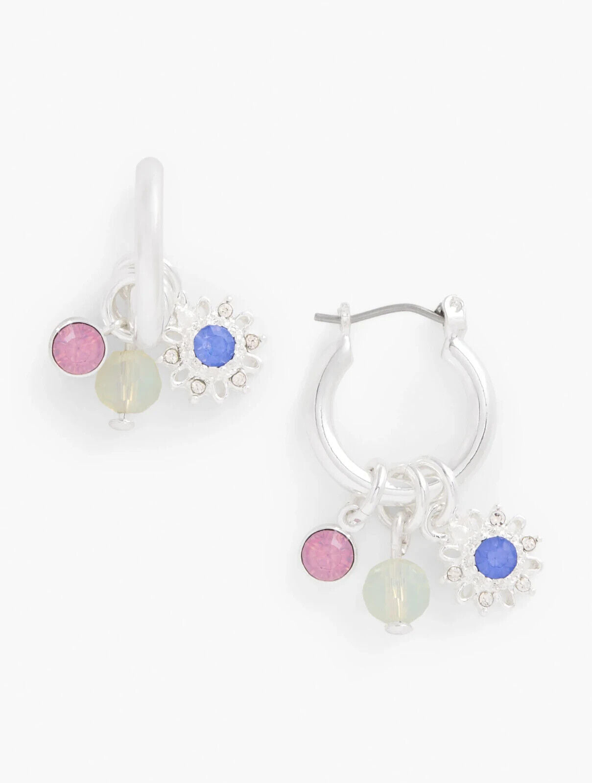 TALBOTS SPARKLING STARBURST HOOP EARRINGS
