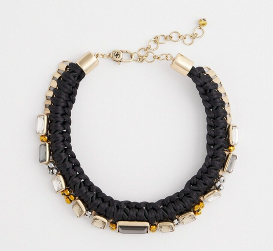 CHICO'S EMBELLISHED BRAIDED COLLAR NECKLACE