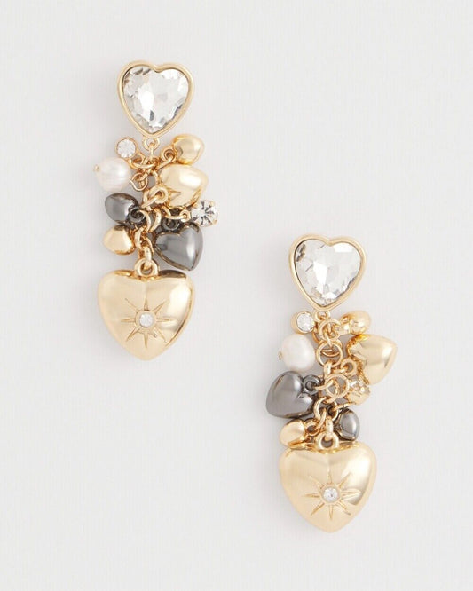 CHICO'S NO DROOP HEART CHARM EARRINGS