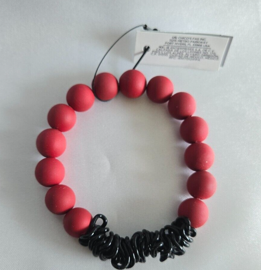 CHICO'S MATTE RED STRETCH BRACELET