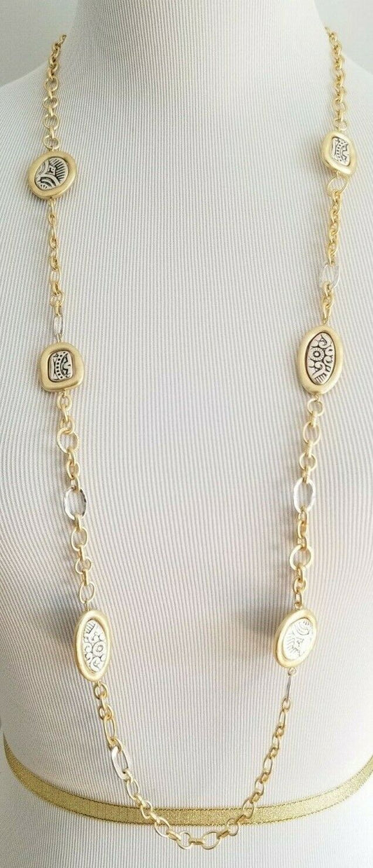 CHICO' S SLEEK MIXED-METAL SINGLE-STRAND NECKLACE