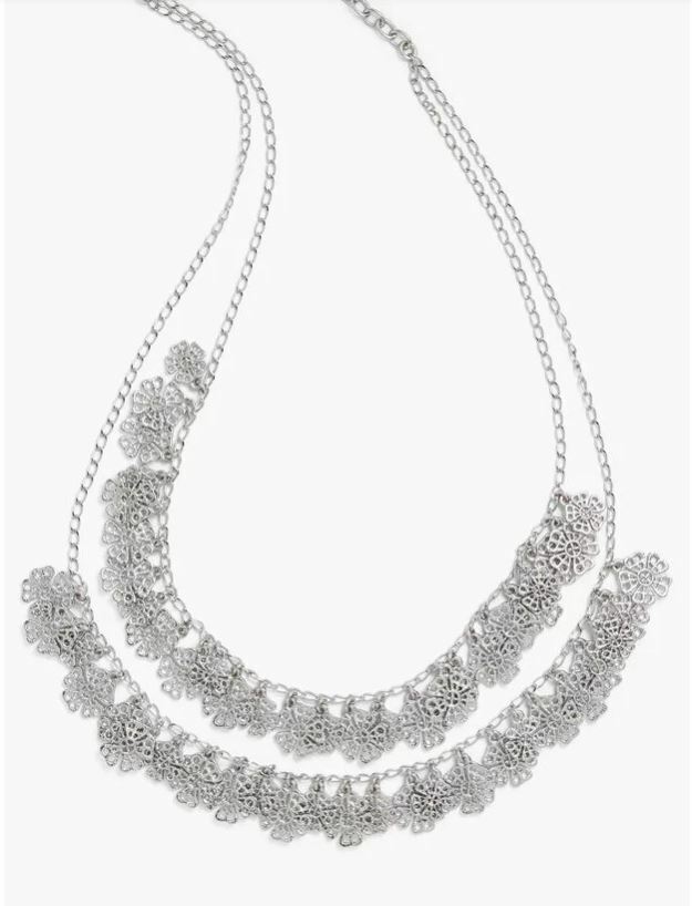 TALBOTS FILIGREE DOUBLE-LAYER NECKLACE