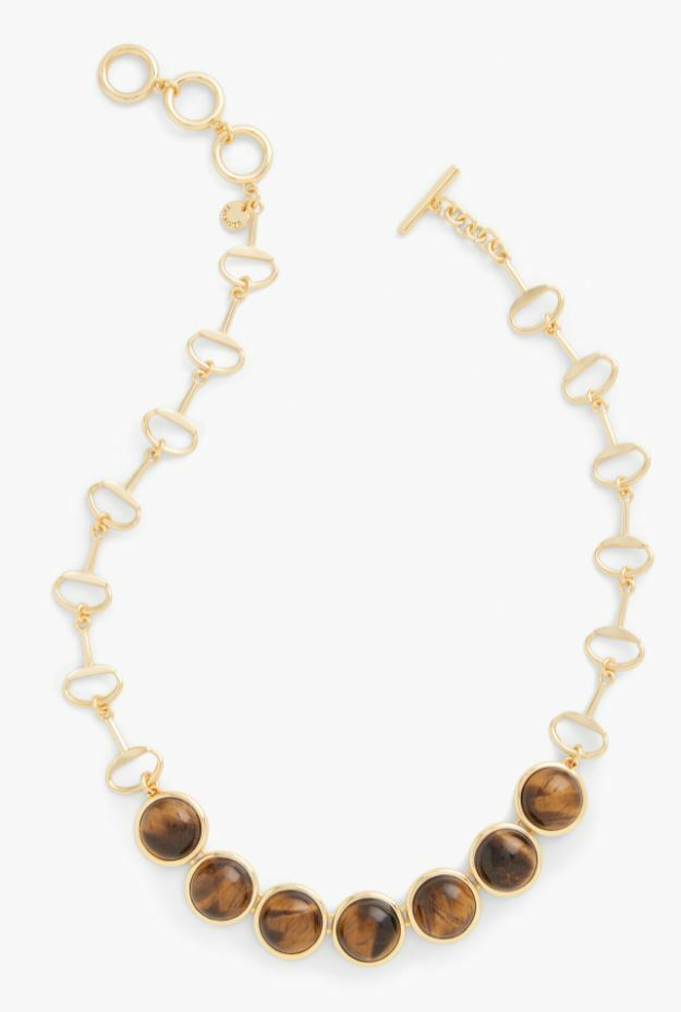 TALBOTS TIGERS EYE STATEMENT NECKLACE