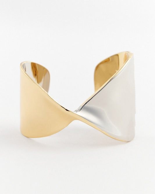 CHICO'S MIXED METALS SILVER CUFF BRACELET