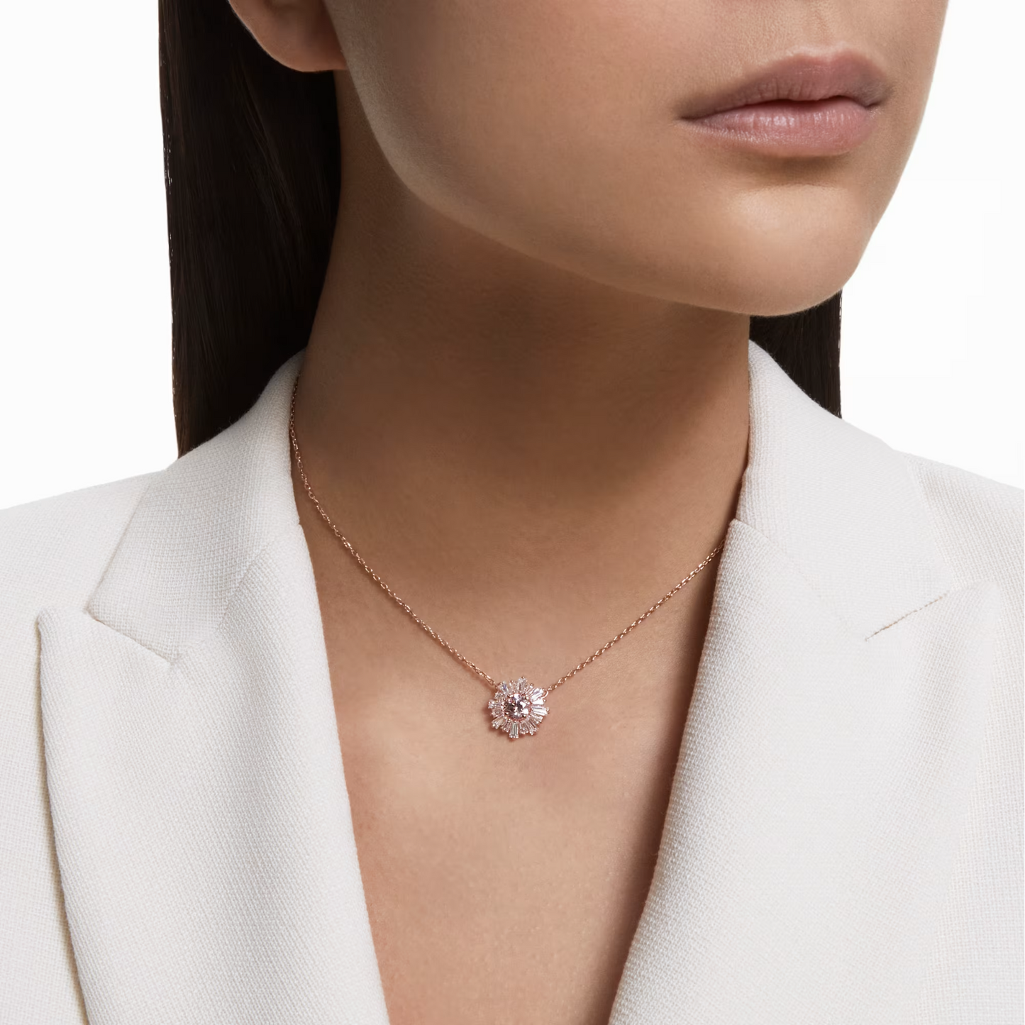 Swarovski Idyllia pendant Mixed cuts, Sun, Pink, Rose gold-tone plated