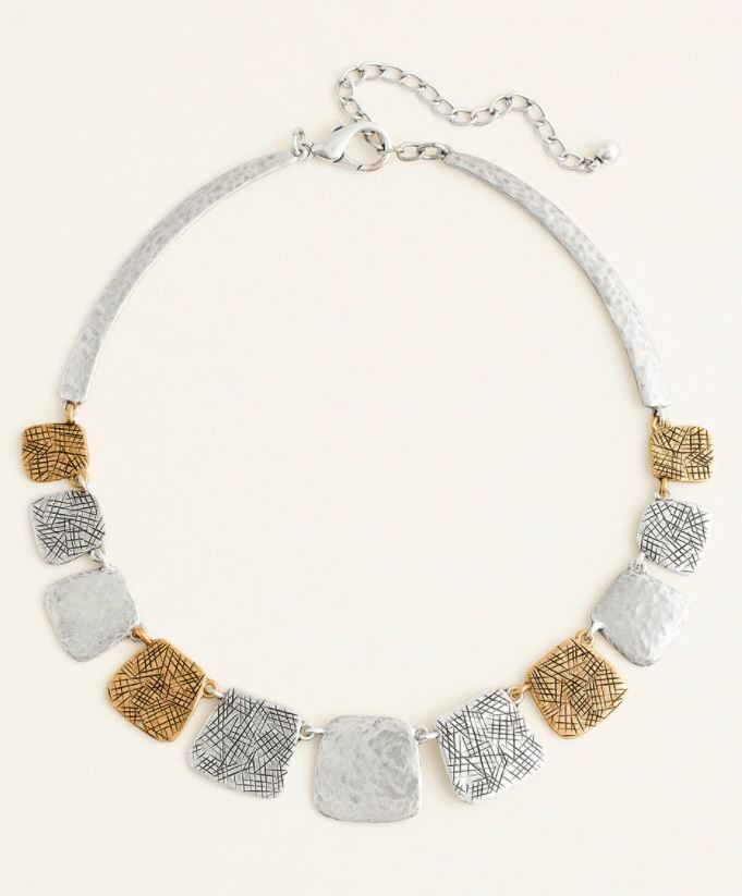 CHICO'S MIXED-METAL BIB NECKLACE