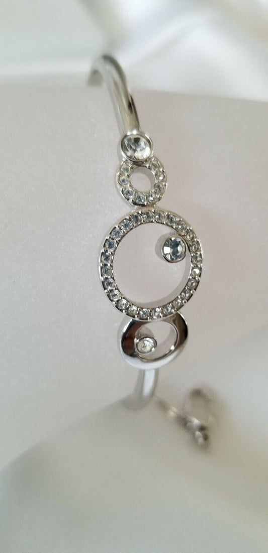 SWAROVSKI SYMBOLIC BANGLE, WHITE, RHODIUM PLATED