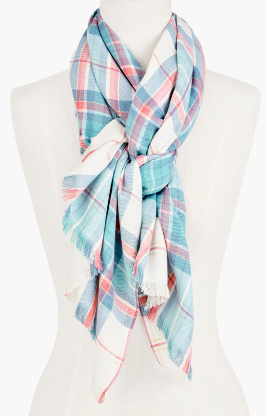 TALBOTS PARTY PLAID OBLONG SCARF