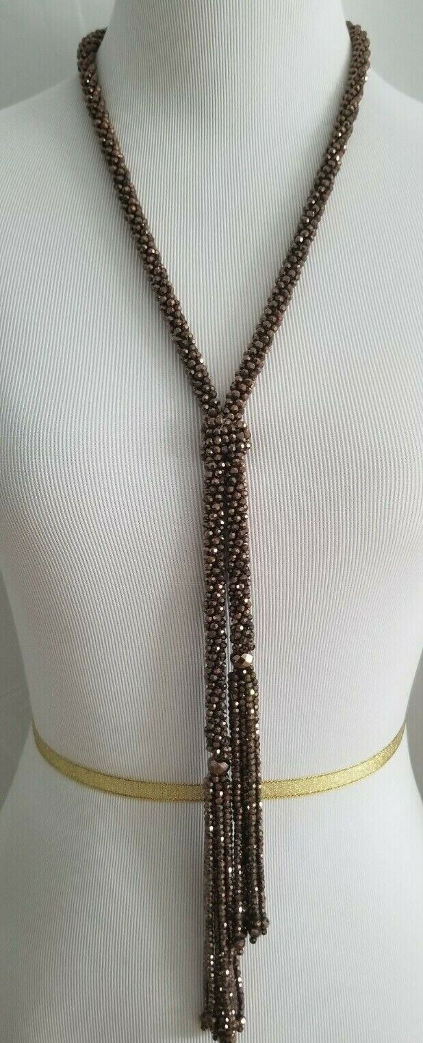 CHICO'S BRONZE BEADED Y-NECKLACE