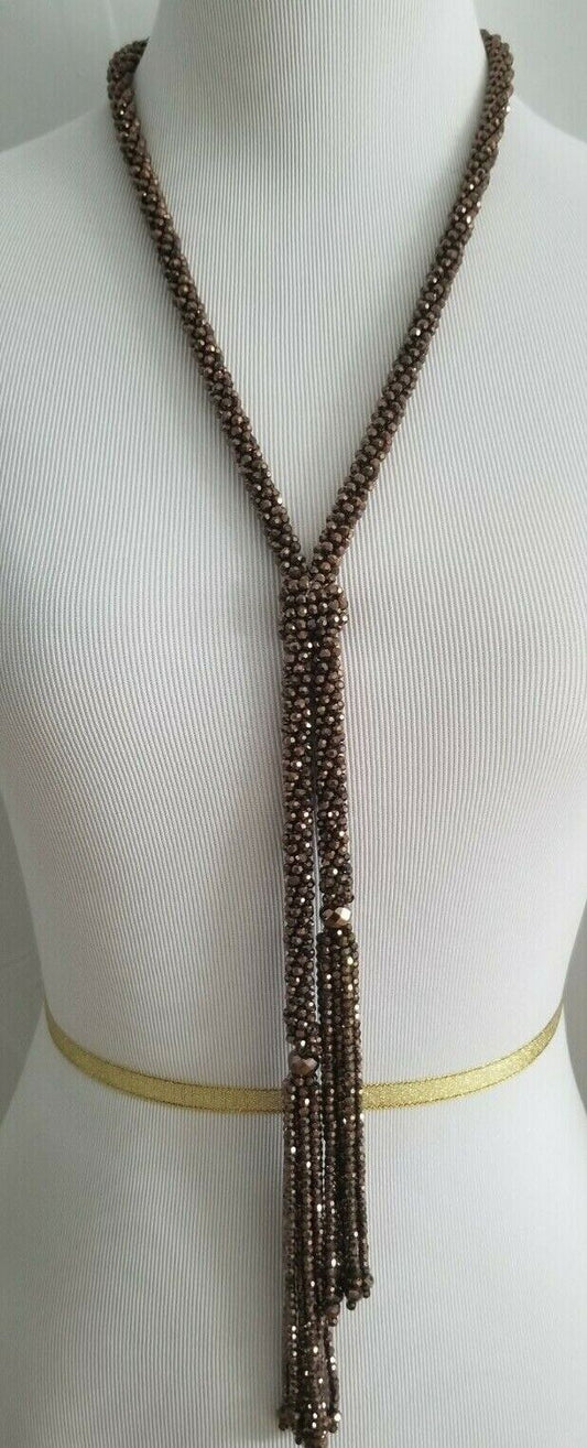 CHICO'S BRONZE BEADED Y-NECKLACE