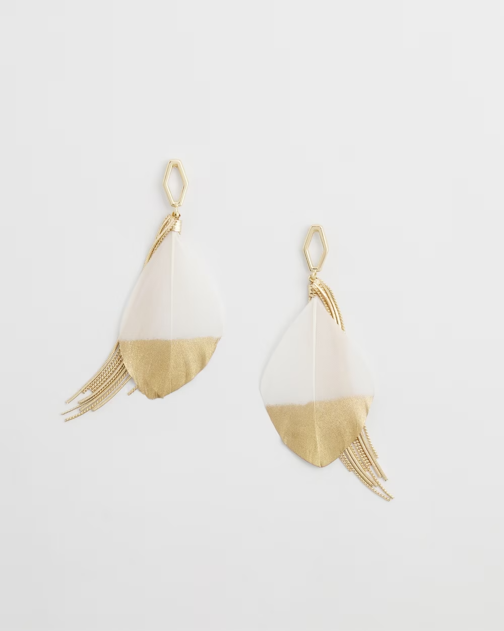 CHICO'S NO DROP WHITE  FRINGE EARRINGS