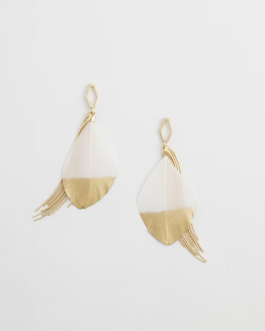 CHICO'S NO DROP WHITE  FRINGE EARRINGS