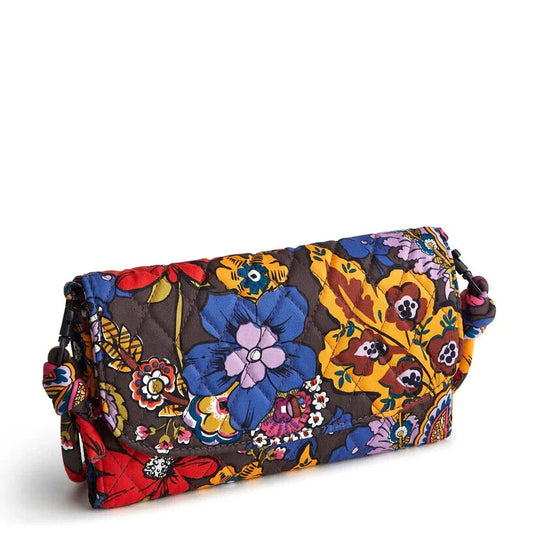 Vera Bradley Wildwood Wallet Crossbody, Colorful bouquet in Cotton gabardine