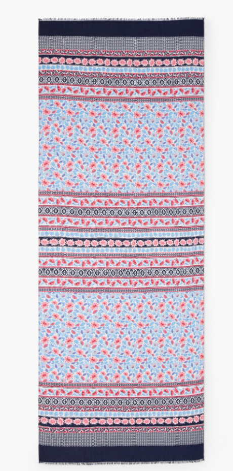 TALBOTS BLOOMING BORDER OBLONG SCARF