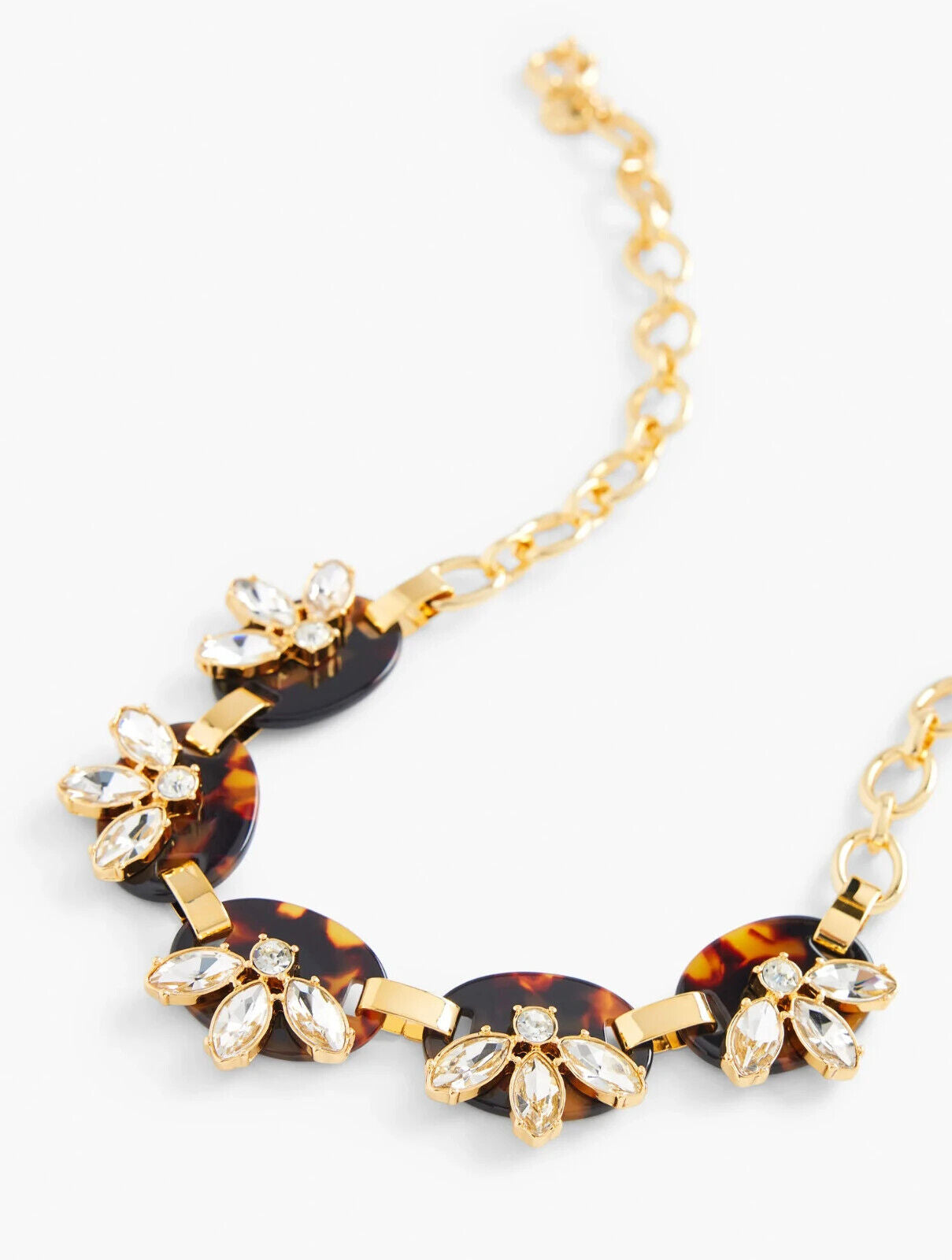 TALBOTS CRYSTAL TORTOISESHELL LINK NECKLACE