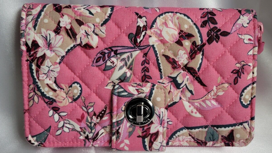 Vera Bradley RFID Turnlock Wallet, Botanical Paisley Pink