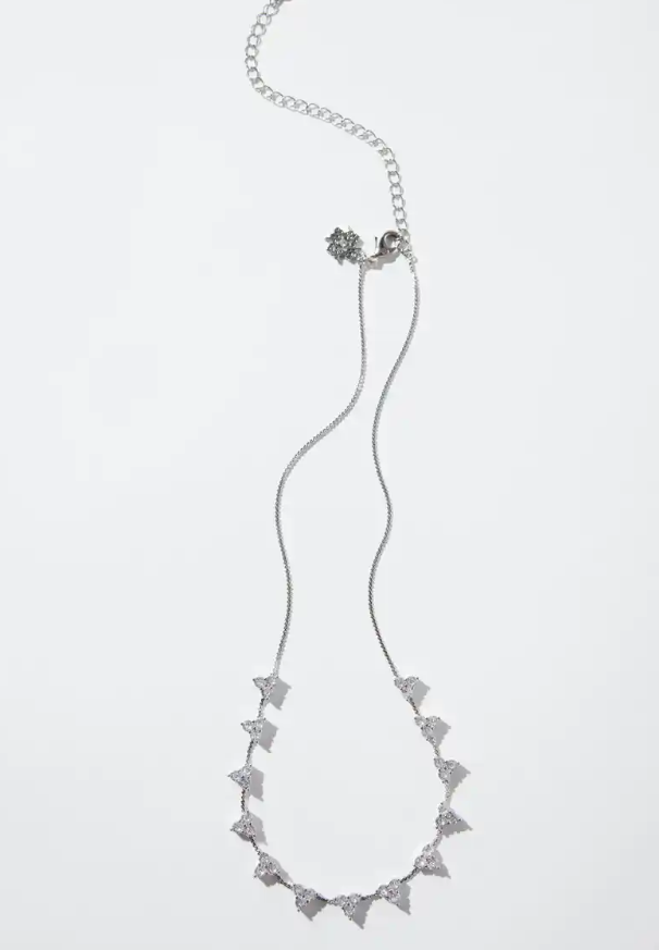 WHITE HOUSE BLACK MARKET SILVER DISC SHORT STRAND NECKLACE