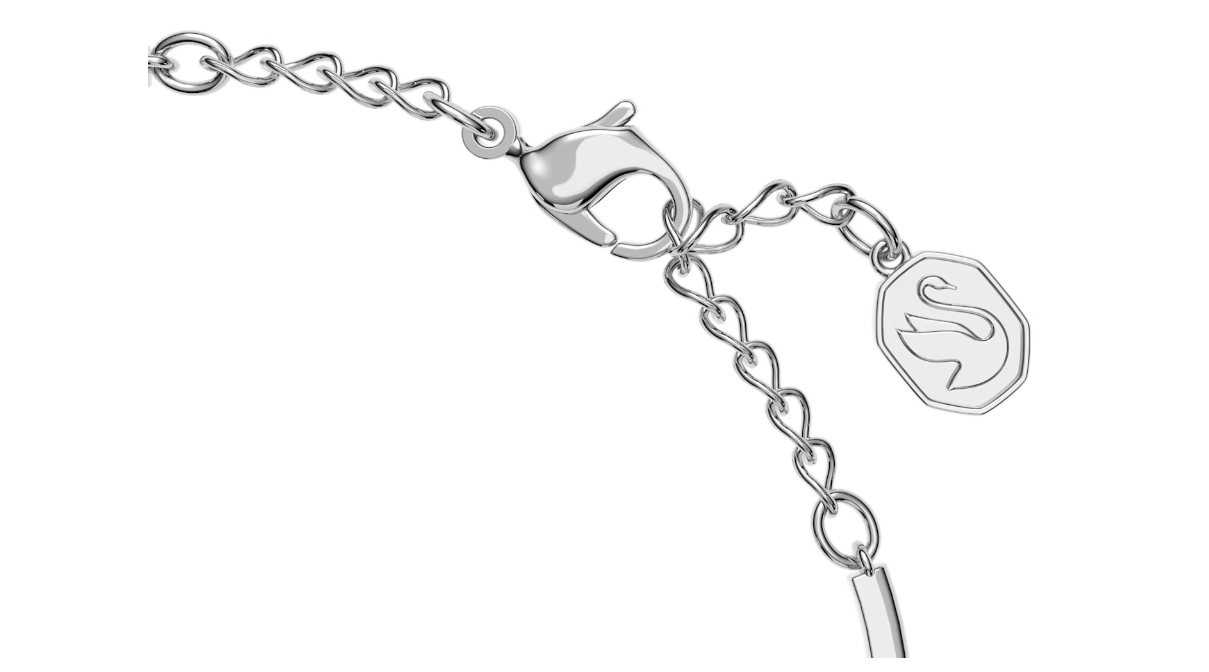 Swarovski Gema bangle Mixed cuts, Flower, White, Rhodium plated